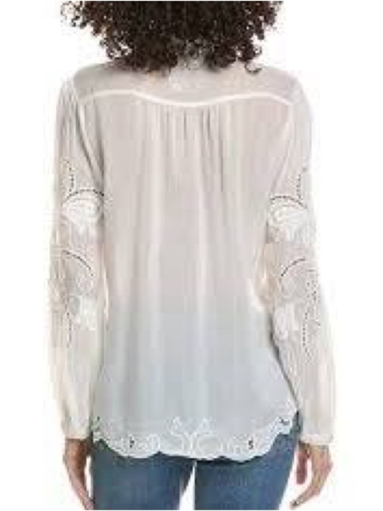 Johnny Was | Chryssie Camp Shirt In Roseann White - Embroidered - Boho - NWT - Picture 2 of 12